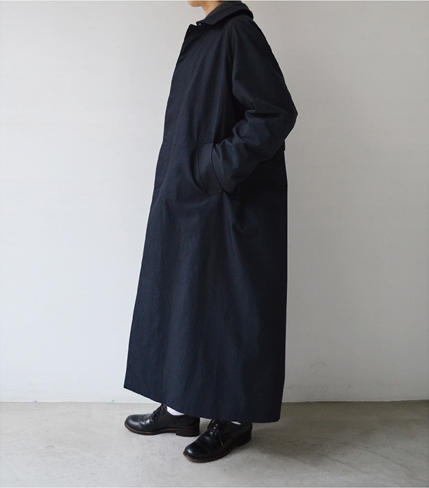 濃いピンク系統 YAECA ヤエカ 18552 SOUTIEN COLLAR COAT LONG ステン