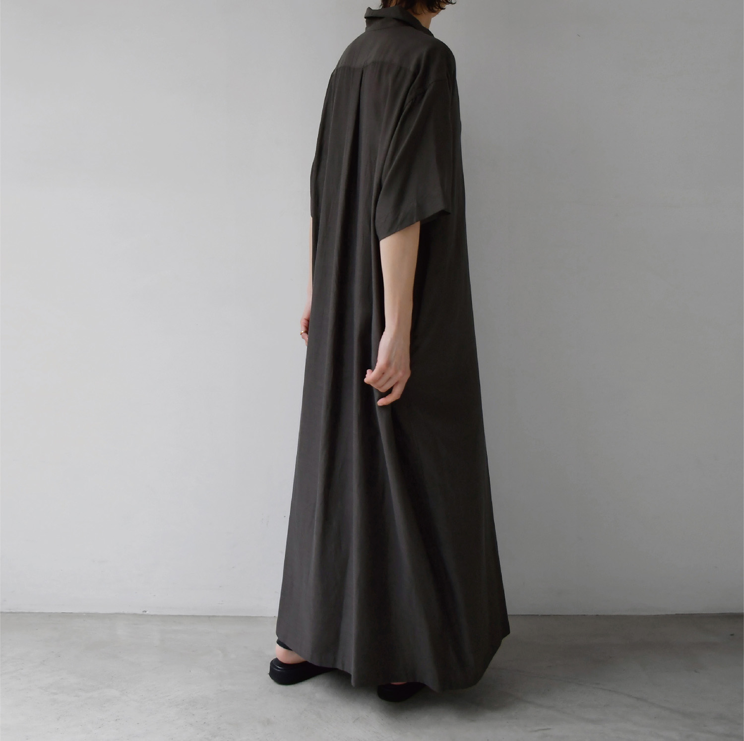 WIRROW ウィロウ　キュプラコットン　スタンドカラーシャツドレス WIRROW スタンドカラーシャツドレス – 吉祥寺 Promenade｜プロム